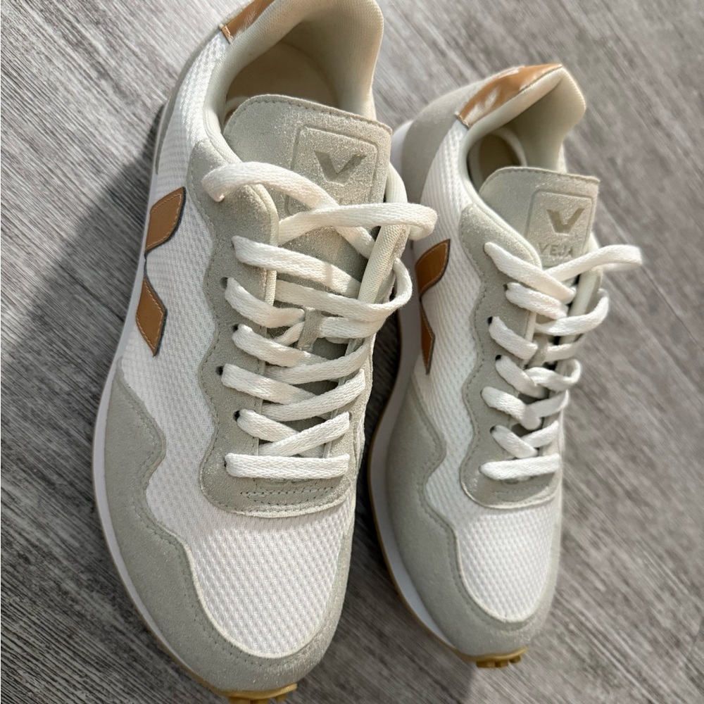 Veja White and Brown Women's Sneakers